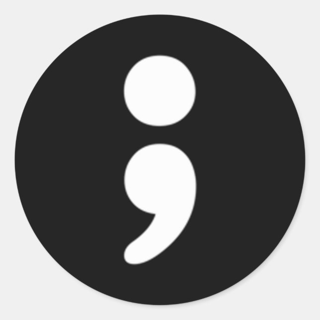 Semicolon Tal Health Matters Awareness Month Classic Round Sticker (Front)