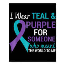 Semicolon Teal and Purple Ribbon Suicide Awareness Poster