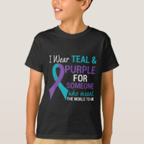 Semicolon Teal And Purple Ribbon Suicide Awareness T-Shirt