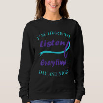 Semicolon Teal Purple Ribbon Suicide Prevention Aw Sweatshirt