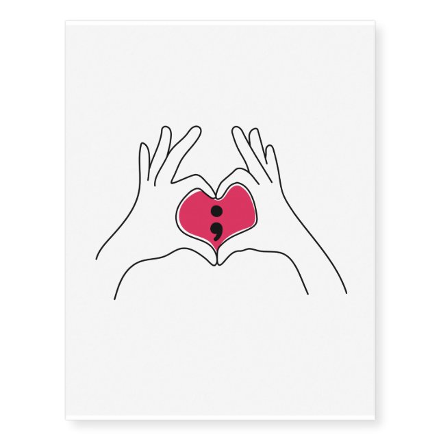 Semicolon Temporary Tatoo Temporary Tattoos (Front)