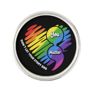 Semikolon LGBTQ Suicide Prevention Mental Health Lapel Pin