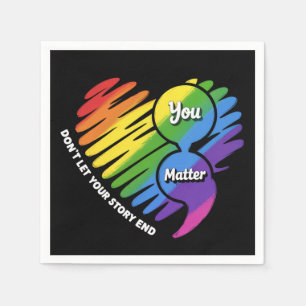Semikolon LGBTQ Suicide Prevention Mental Health Napkins