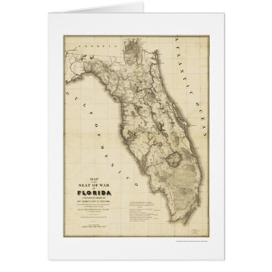 Seminole War Florida Map 1839 Cards (Front)