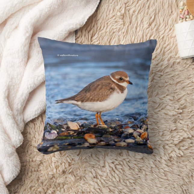 Semipalmated Plover Shorebird at the Beach Throw Pillow (Blanket)