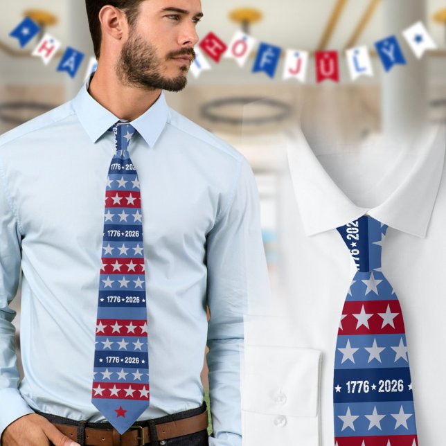 Semiquincentennial 1776 2026 Blue Celebration Neck Tie (Creator Uploaded)
