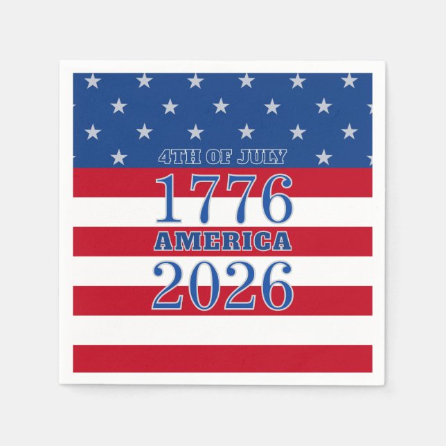 Semiquincentennial America 1776 2026 4th Of July Napkins (Front)