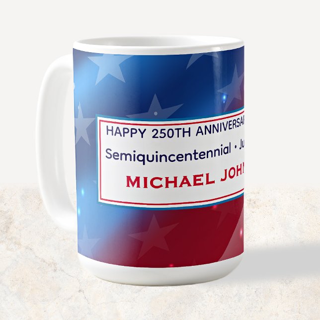 Semiquincentennial Colorful Patriotic Flag Pattern Coffee Mug (Creator Uploaded)
