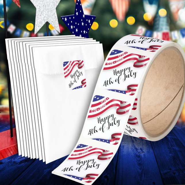 Semiquincentennial Happy 4th Of July Celebration Square Sticker (Creator Uploaded)