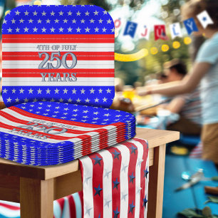 Semiquincentennial Red White Blue Stars Stripes 25 Paper Plates