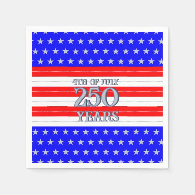 Semiquincentennial Stars & Stripes 250 Years Napkins (Front)