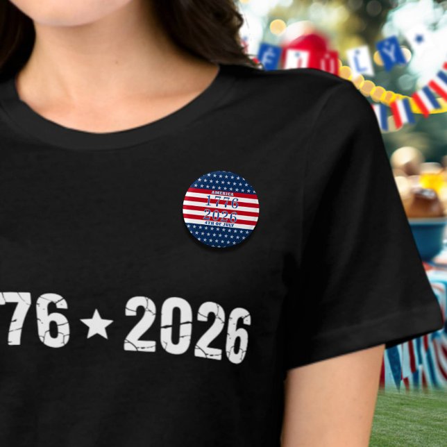 Semiquincentennial Stars Stripes America 1776 2026 Button (Creator Uploaded)