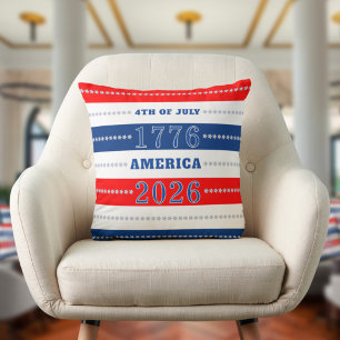 Semiquincentennial Stars Stripes America 1776 2026 Throw Pillow