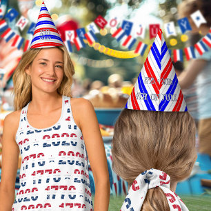 Semiquincentennial Stars & Stripes Celebration Party Hat
