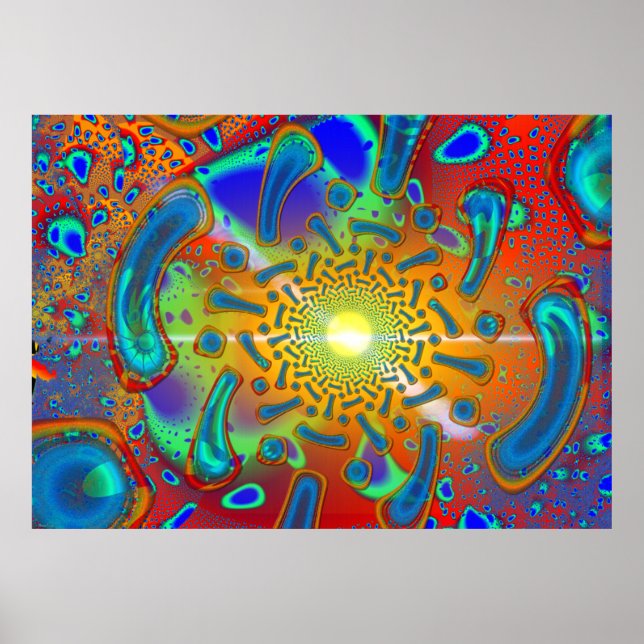 SemiSonic 3D Dichroic Glass Fractal Poster (Front)