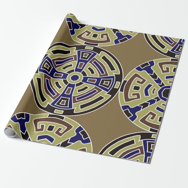 Semless background. Trendy color ethnic background Wrapping Paper (Unrolled)