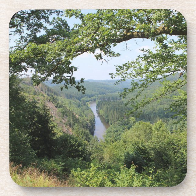 Semois Valley View, Ardennes, Belgium Beverage Coaster (Front)