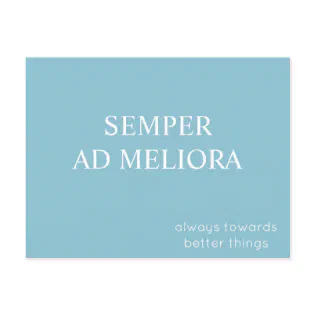 Semper Ad Meliora Latin Quote Turquoise Postcard