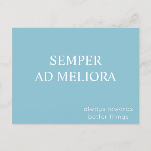 Semper Ad Meliora Latin Quote Turquoise Postcard