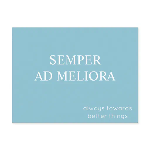 Semper Ad Meliora Latin Quote Turquoise Postcard