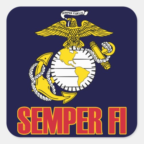 Semper Fi EGA Square Sticker