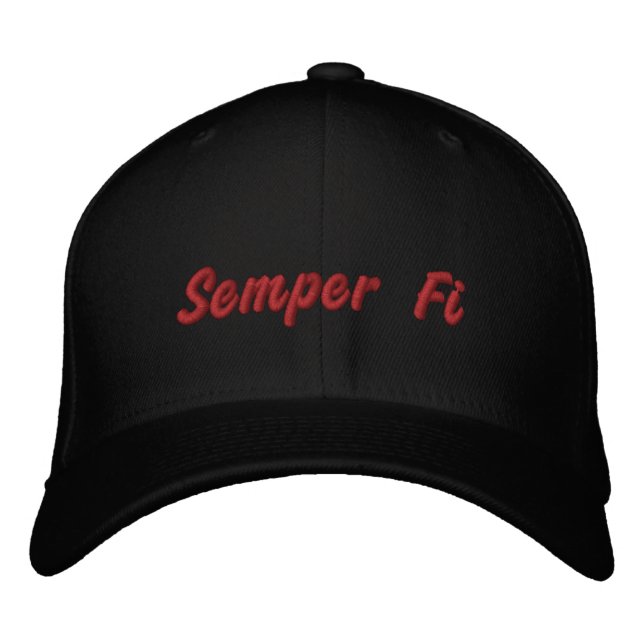 Semper Fi Embroidered Baseball Hat (Front)