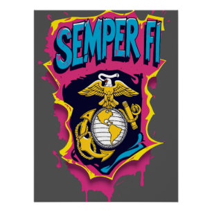 Semper Fi USMC Military Marine  Poster