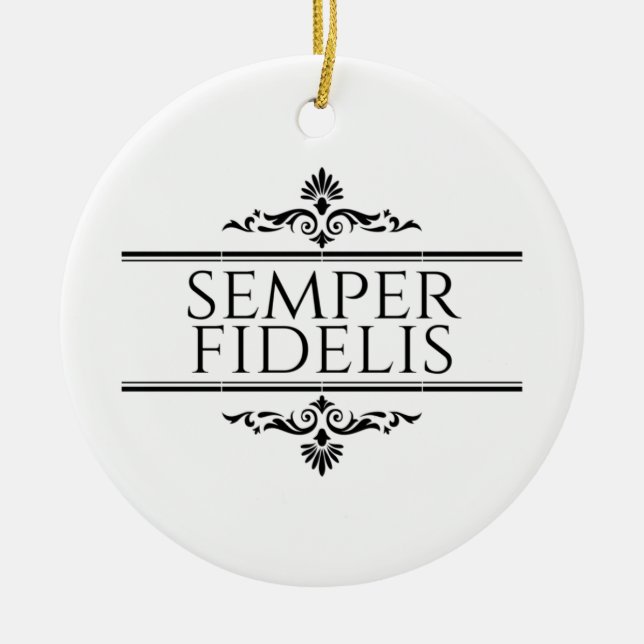 Semper Fidelis Ceramic Ornament (Front)