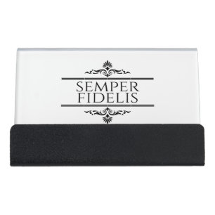 Semper Fidelis Desk Business Card Holder