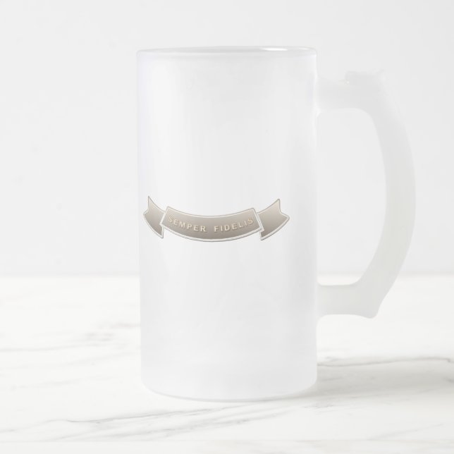 Semper Fidelis Frosted Glass Beer Mug (Right)