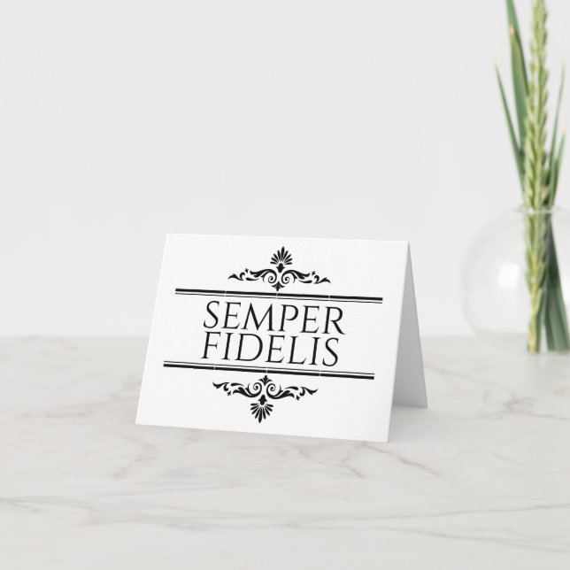Semper Fidelis Letterpress Thank You Card (Front)