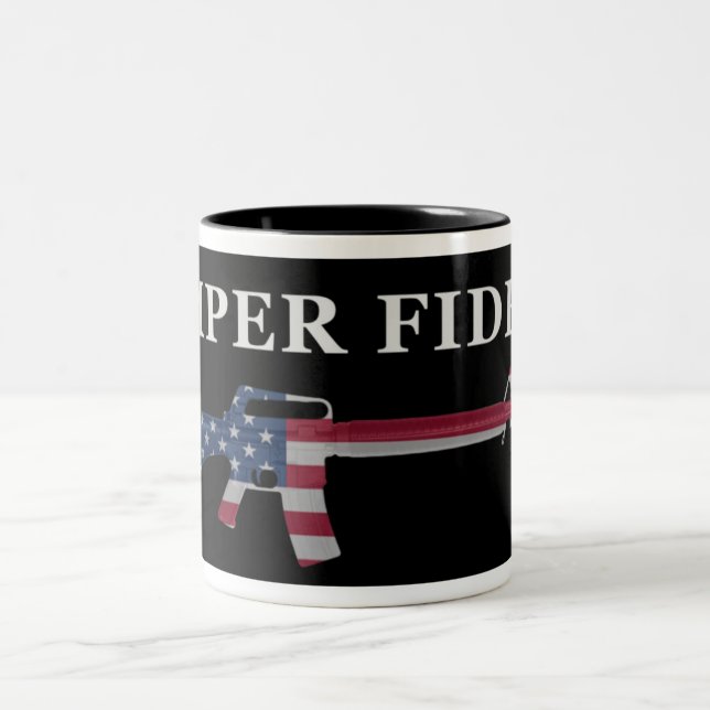 Semper Fidelis M16 Coffee Mug Black (Center)