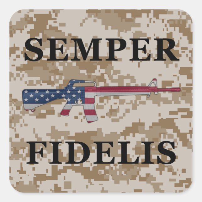 Semper Fidelis M16 Sticker Tan (Front)