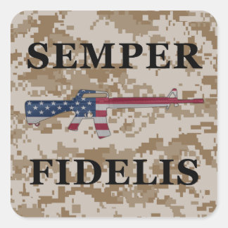 Semper Fidelis M16 Sticker Tan