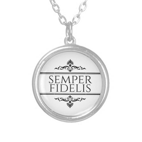 Semper Fidelis Silver Plated Necklace