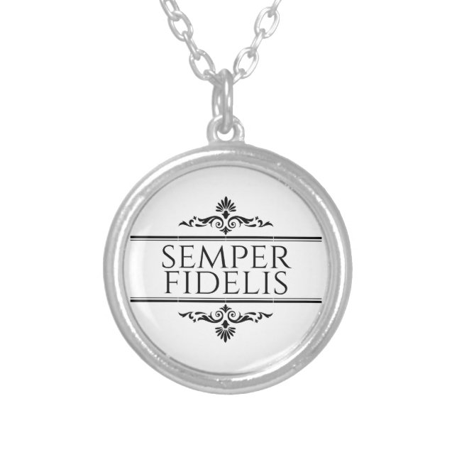 Semper Fidelis Silver Plated Necklace (Front)