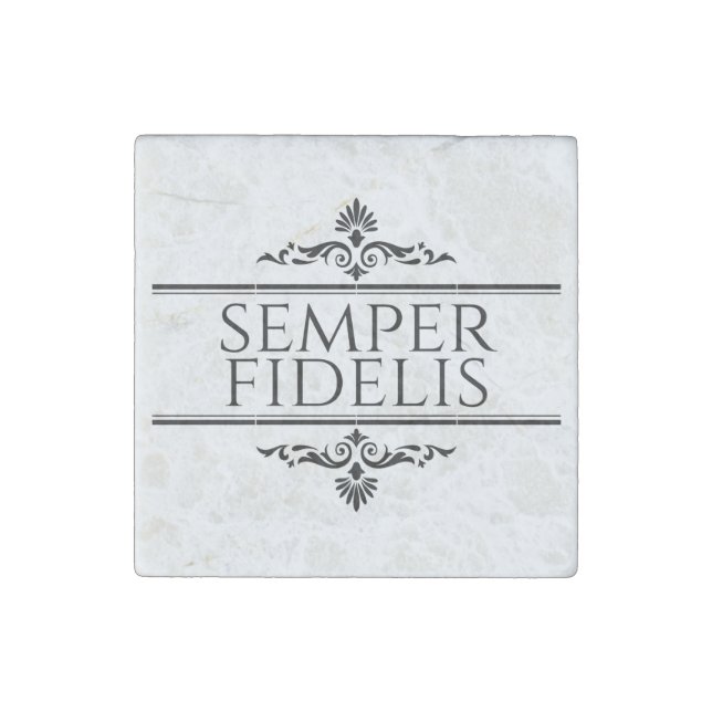 Semper Fidelis Stone Magnet (Front)
