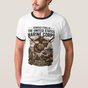 Semper Fidelis USMC Freedom's Defenders Men's T-Shirt