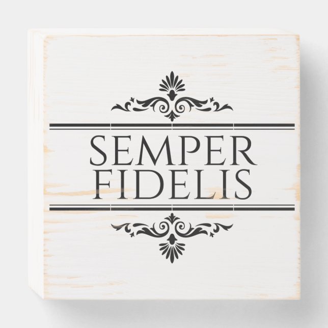 Semper Fidelis Wooden Box Sign (Front Horizontal)