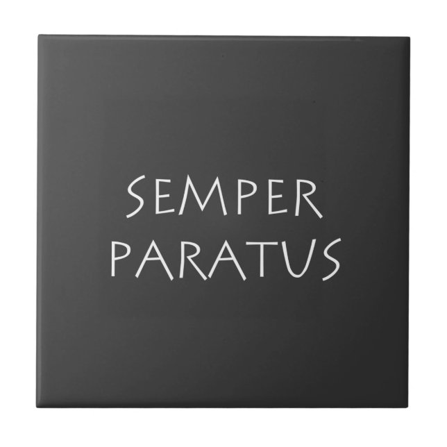Semper paratus ceramic tile (Front)