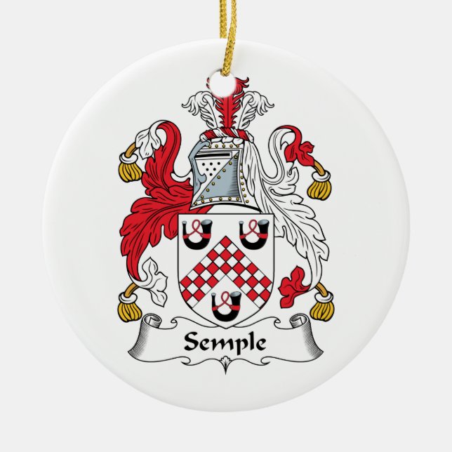 Semple Family Crest Ceramic Ornament (Front)