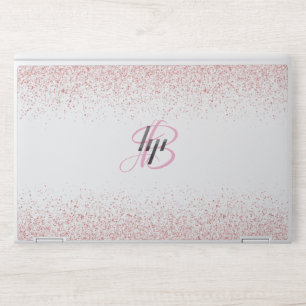 Semple pink white gletter monogram HP laptop skin