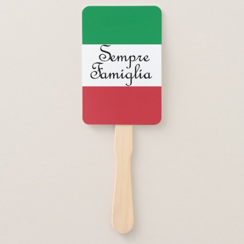 Sempre Famiglia and Italian flag colors Hand Fan