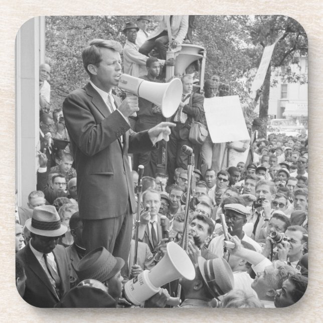 Sen. Robert Kennedy Campaigning for US President   Beverage Coaster (Front)