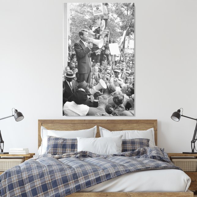 Sen. Robert Kennedy Campaigning for US President   Canvas Print (Insitu(Bedroom))