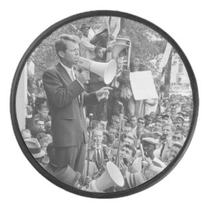 Sen. Robert Kennedy Campaigning for US President Hockey Puck