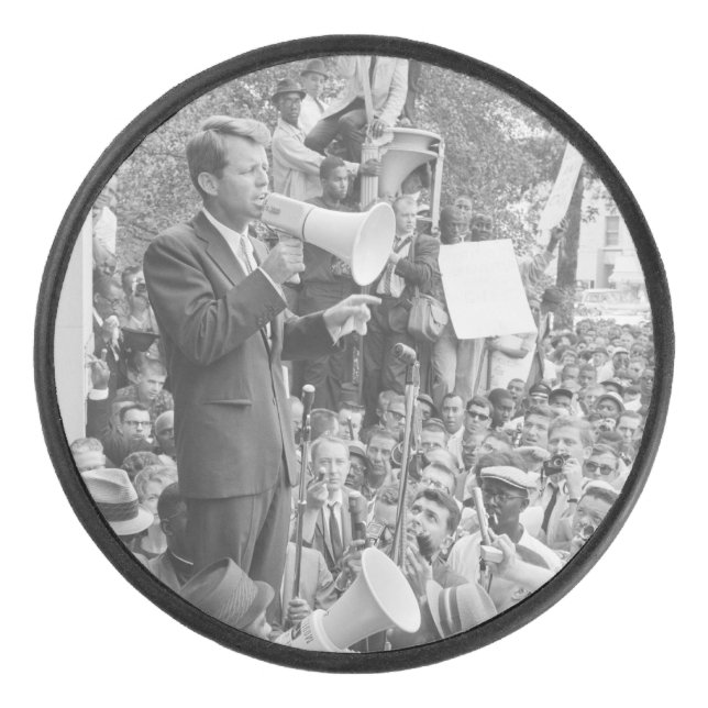 Sen. Robert Kennedy Campaigning for US President   Hockey Puck (Front)