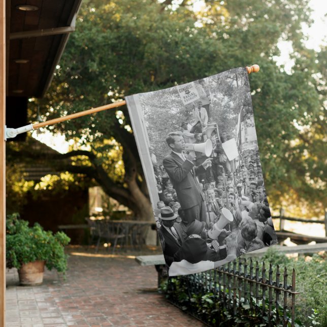 Sen. Robert Kennedy Campaigning for US President   House Flag (In SItu)