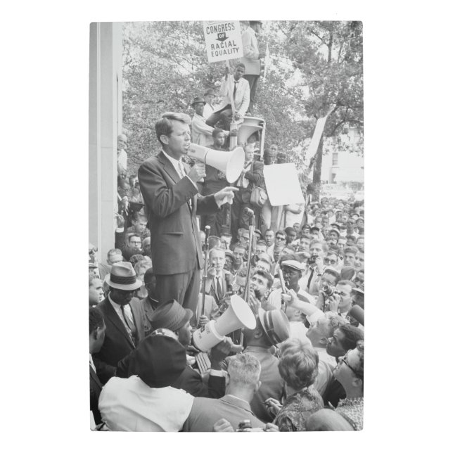 Sen. Robert Kennedy Campaigning for US President   Metal Print (Front)