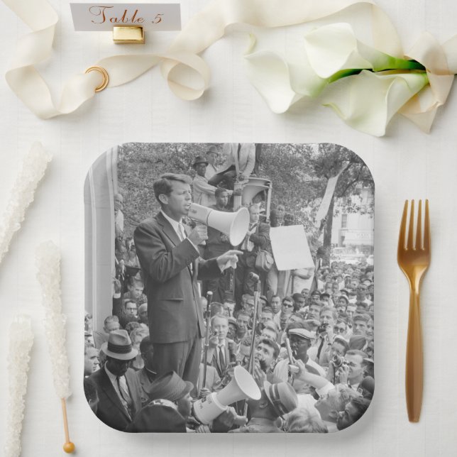 Sen. Robert Kennedy Campaigning for US President   Paper Plates (Wedding)